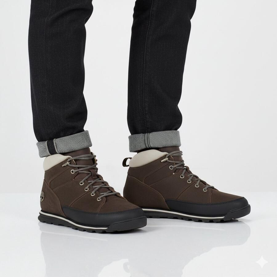 Timberland Euro Rock Mid Boot Heren Outdoor Schoenen Laarzen Leer Bruin TB0A41YH-W07 - Foto 2
