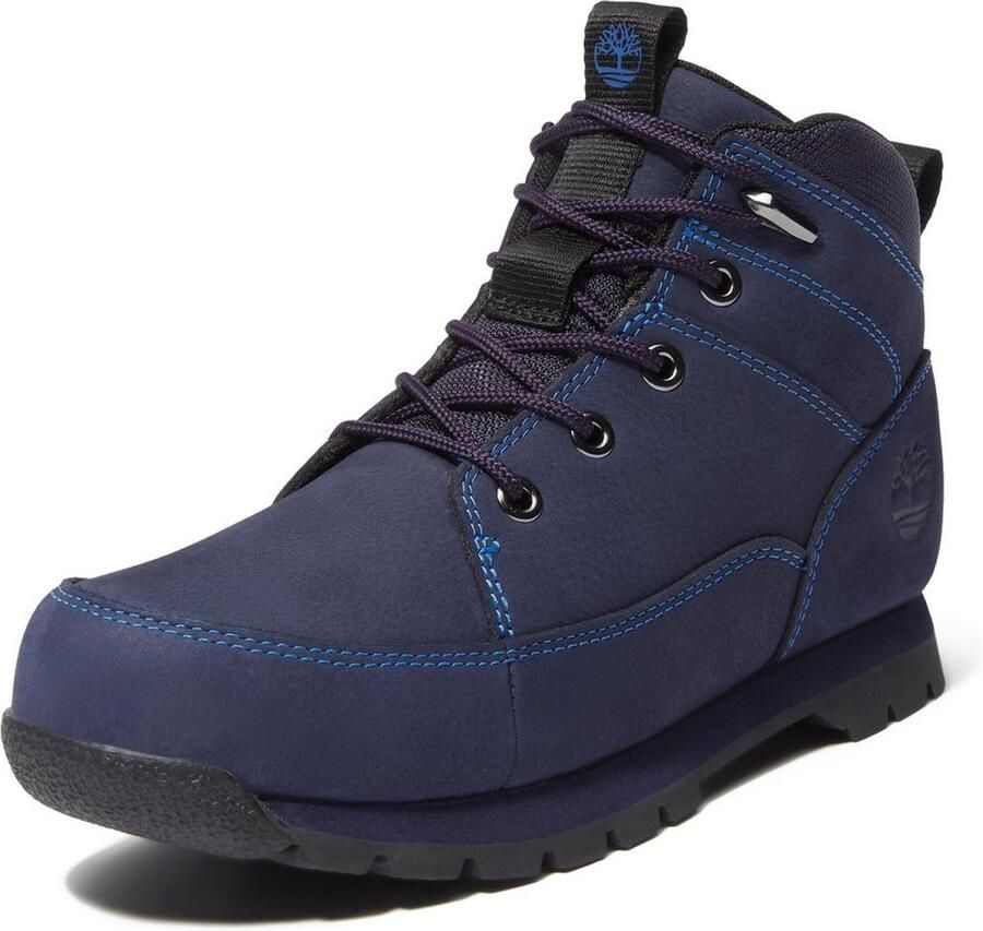 Timberland Kinder Stiefel Euro Rock Mid Lace Up Boot 0A6D86 Dk Blu Nubuck