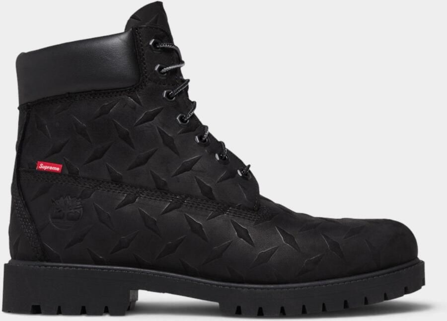 Timberland Supreme x 6 Inch Premium Waterproof Boot Embossed Diamond Plate Black