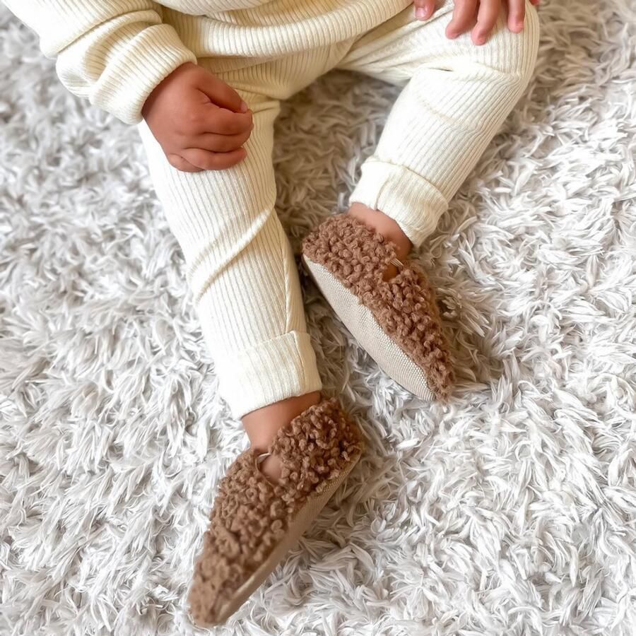 Tinybrands Slofjes Tiny Teddy slofje Baby Brown