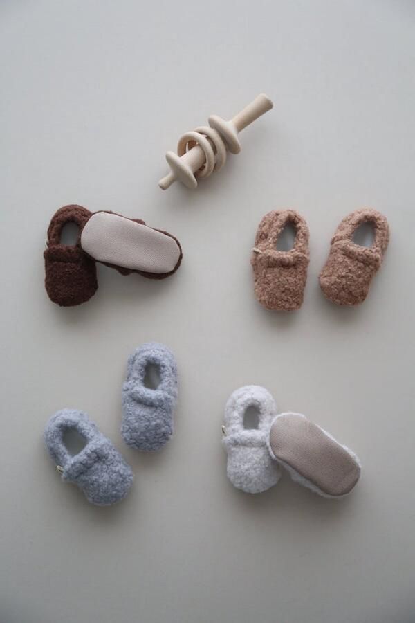 Tinybrands Slofjes Tiny Teddy slofje Baby Dark Brown