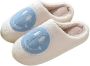 TippyToes Smiley Slippers Comfortabele en Warme Huispantoffels Anti-Slip Unisex Blauwe Smiley - Thumbnail 1