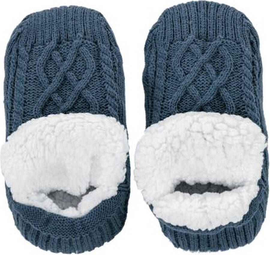 Tiseco Huissokken COSY 2 paar gebreid sherpa 35 38 blauw