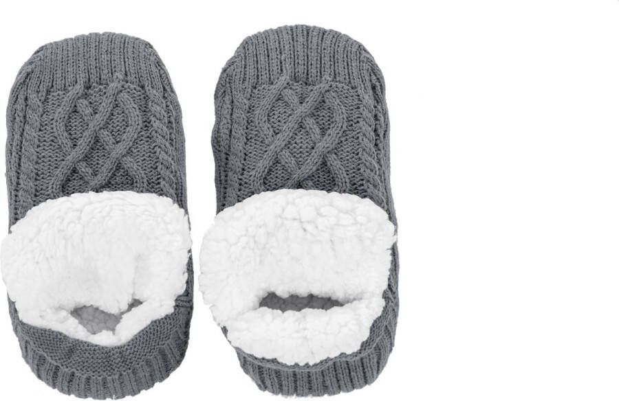 Tiseco Huissokken COSY 2 paar gebreid sherpa 35 38 grijs