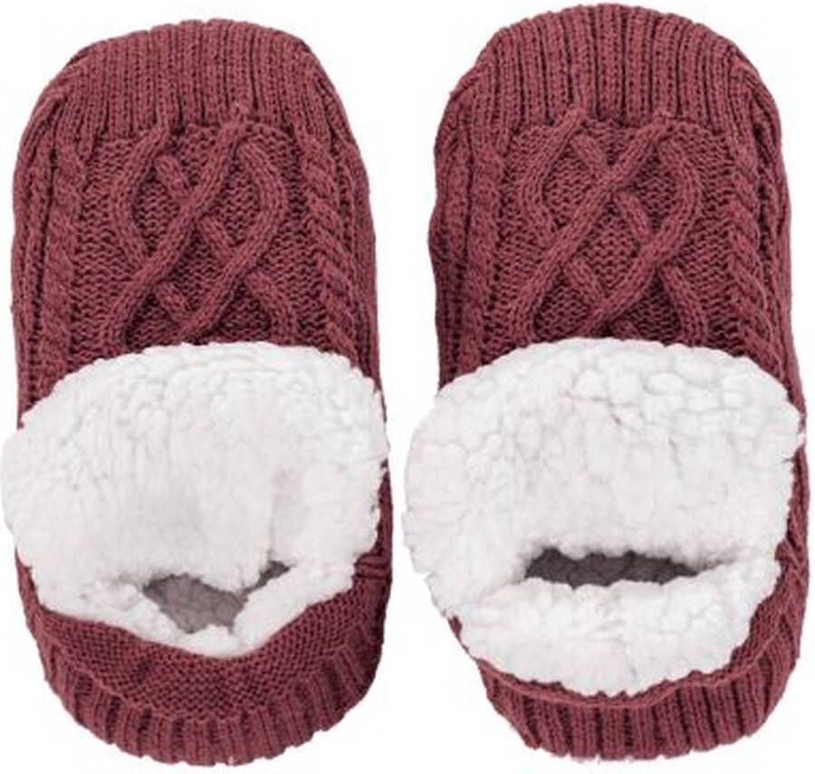 Tiseco Huissokken COSY 2 paar gebreid sherpa 35 38 rood