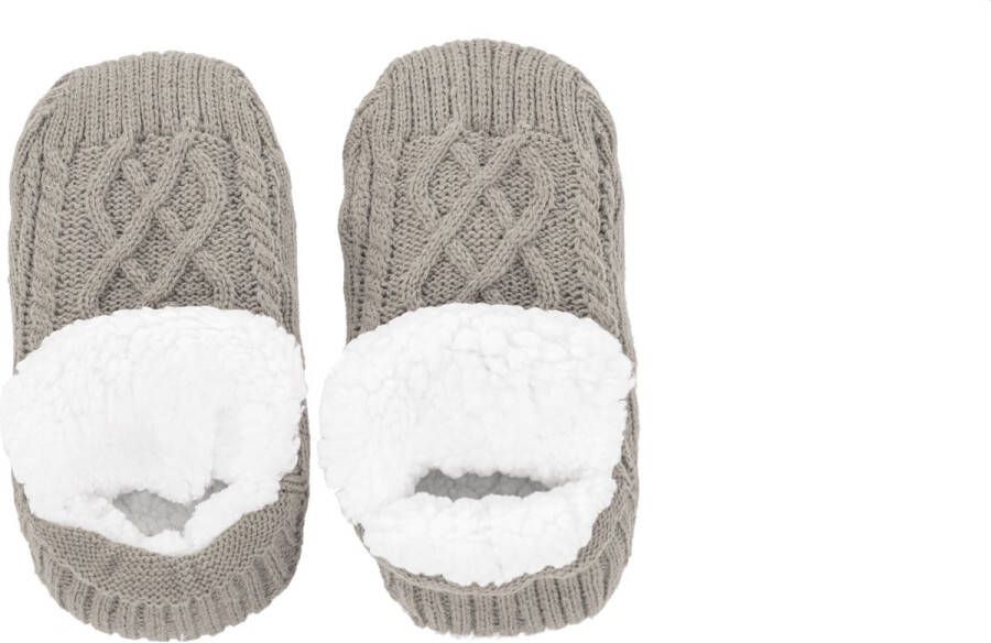 Tiseco Huissokken COSY 2 paar gebreid sherpa 39 42 taupe