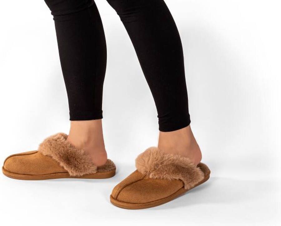 Tiseco pantoffels SNUGGS suede polyester cogna