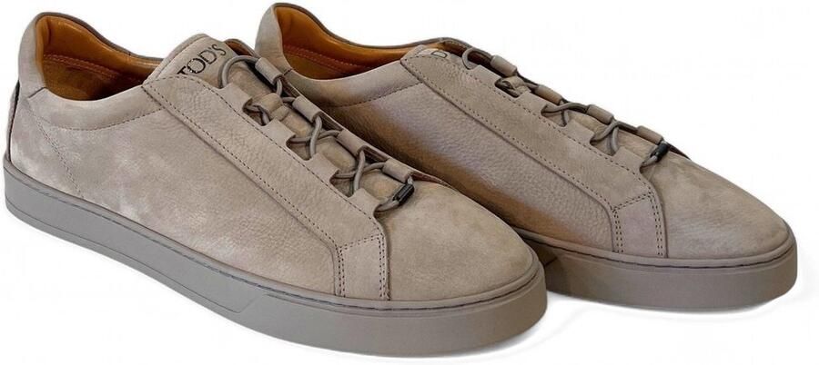 Tod's sneakers beige in nubuck met ronde veters voor heren