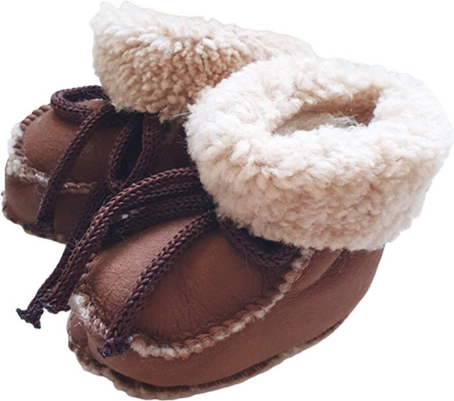 Toetie & Zo Leren Baby Slofjes Bruin Laarsjes Schoentjes -12 maanden