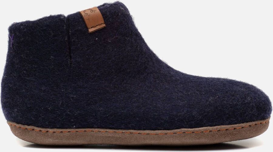 Tofvel Mula Wolvilt Sloffen Navy Blue Blauw Wolvilt TF100068