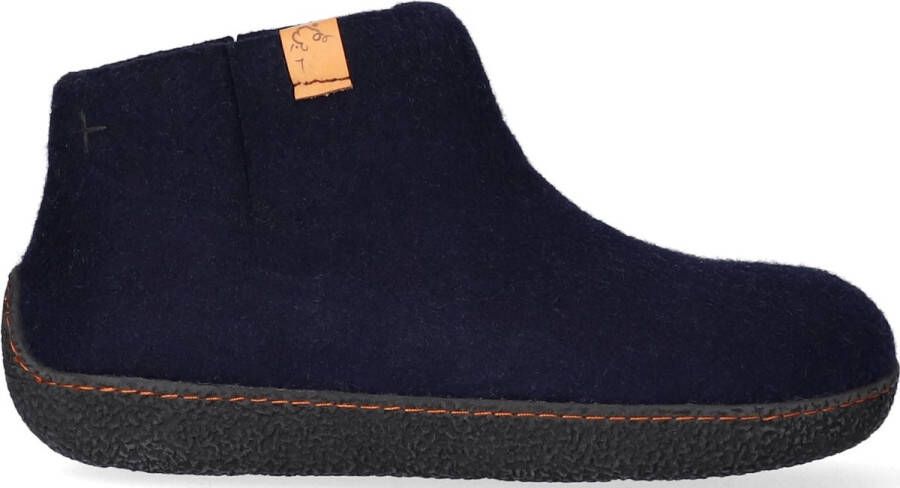 Tofvel Rabara Wolvilt Sloffen Navy Blue Blauw Wolvilt TF200068