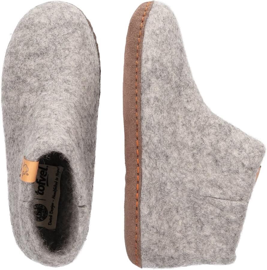 Tofvel Luna Kids Wolvilt Sloffen Marbled Light Grey
