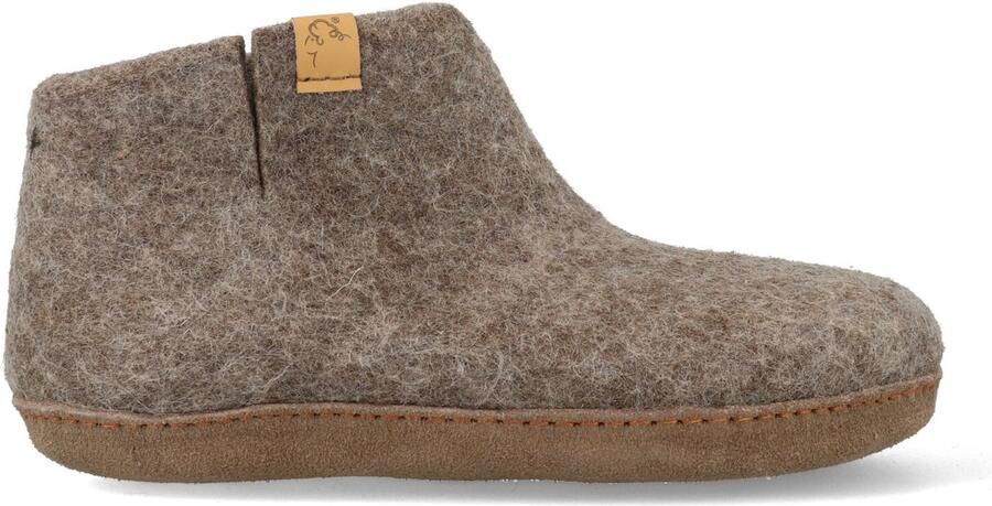 Tofvel Mula Unisex Pantoffels Wolvilt Bruin