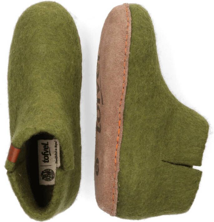 Tofvel Mula Wolvilt Sloffen Olive Green Groen Wolvilt TF100058 - Foto 5