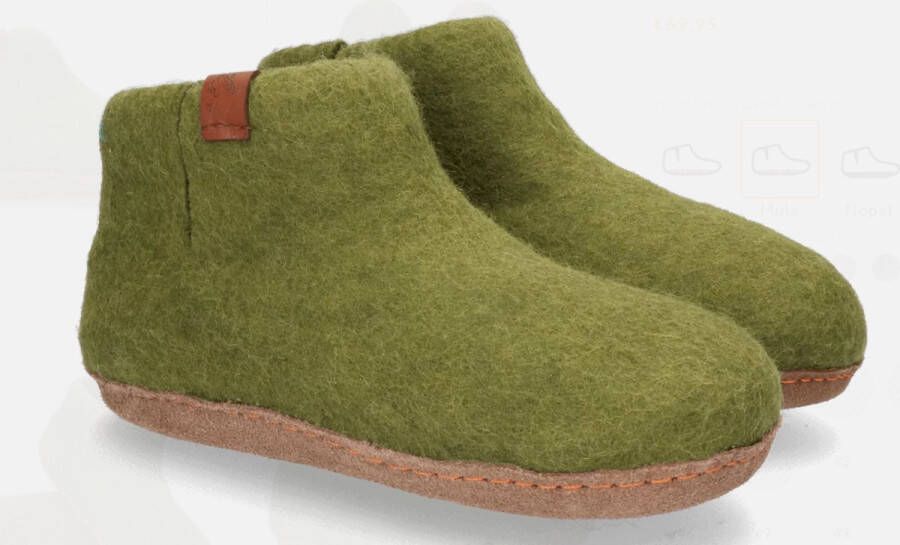 Tofvel Mula Wolvilt Sloffen Olive Green Groen Wolvilt TF100058 - Foto 5