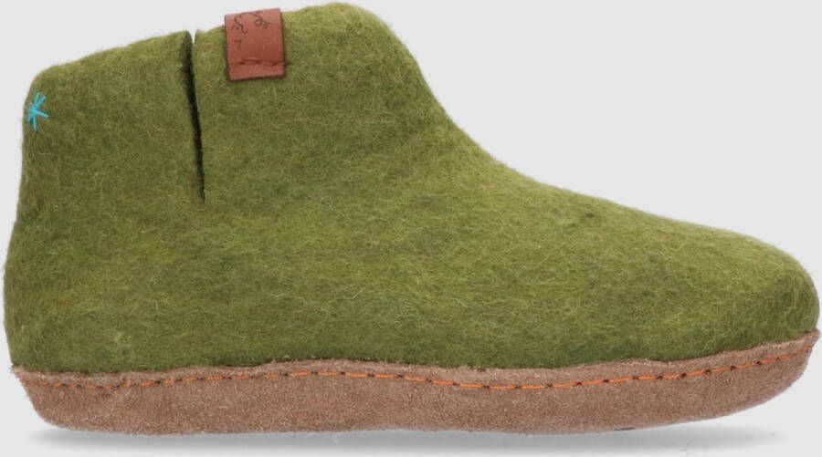 Tofvel Mula Wolvilt Sloffen Olive Green Groen Wolvilt TF100058 - Foto 6