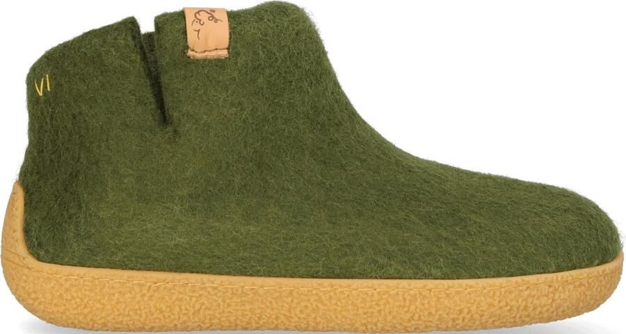Tofvel Rabara Maha Unisex Pantoffels Wolvilt Groen