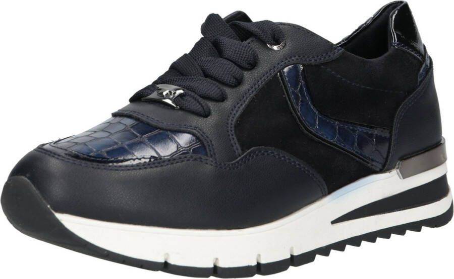 Tom Tailor Sneaker met slangenhuidpatroon navy