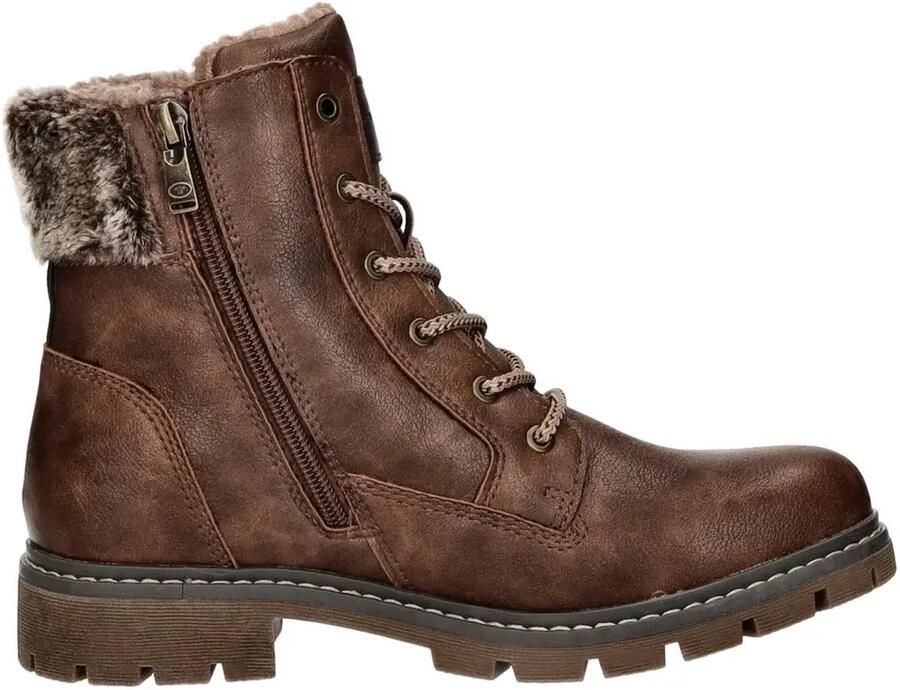 Tom Tailor Winterlaarzen hakken winter-enkellaars veterschoenen in comfortabele vorm