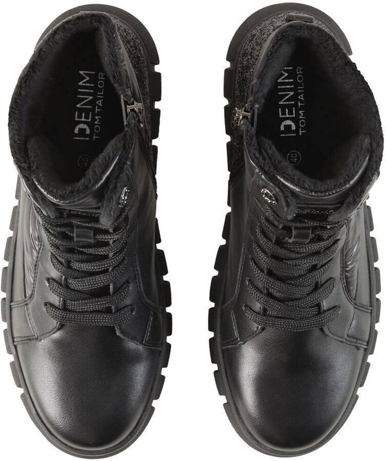 Tom Tailor Veterschoenen Wig enkellaarsjes plateau laarzen met ritssluiting