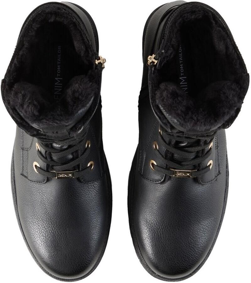 Tom Tailor Hoge veterschoenen Winterlaarzen met logo-embossing op de hak