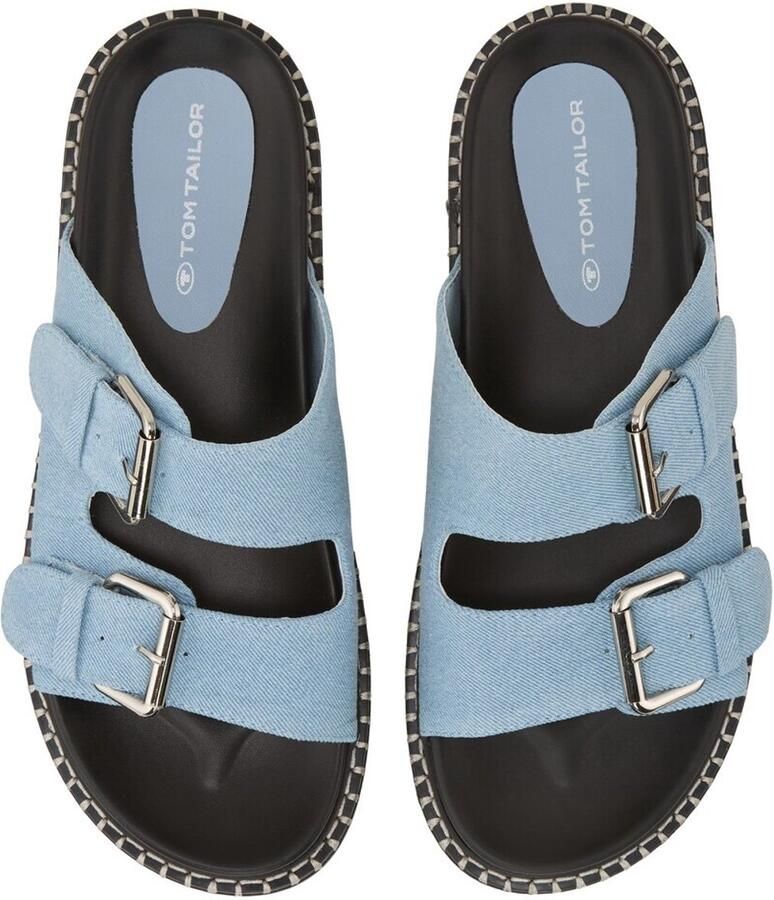 Tom Tailor Platte sandalen in een denimlook sky