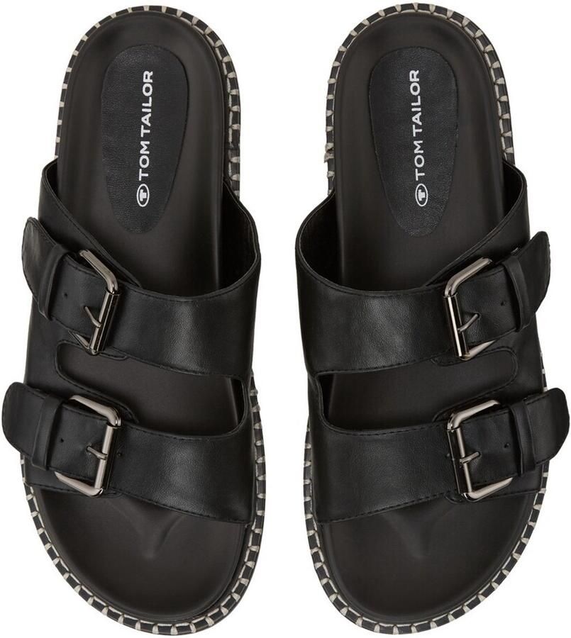 Tom Tailor Platte sandalen met gespsluiting black