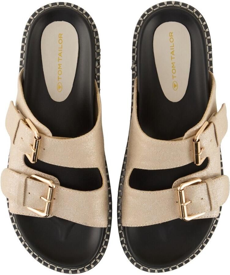 Tom Tailor Platte sandalen met gouden accent gold