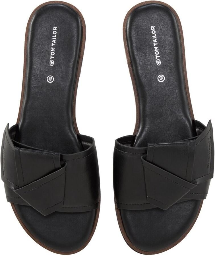 Tom Tailor Platte sandalen met strikdetail black