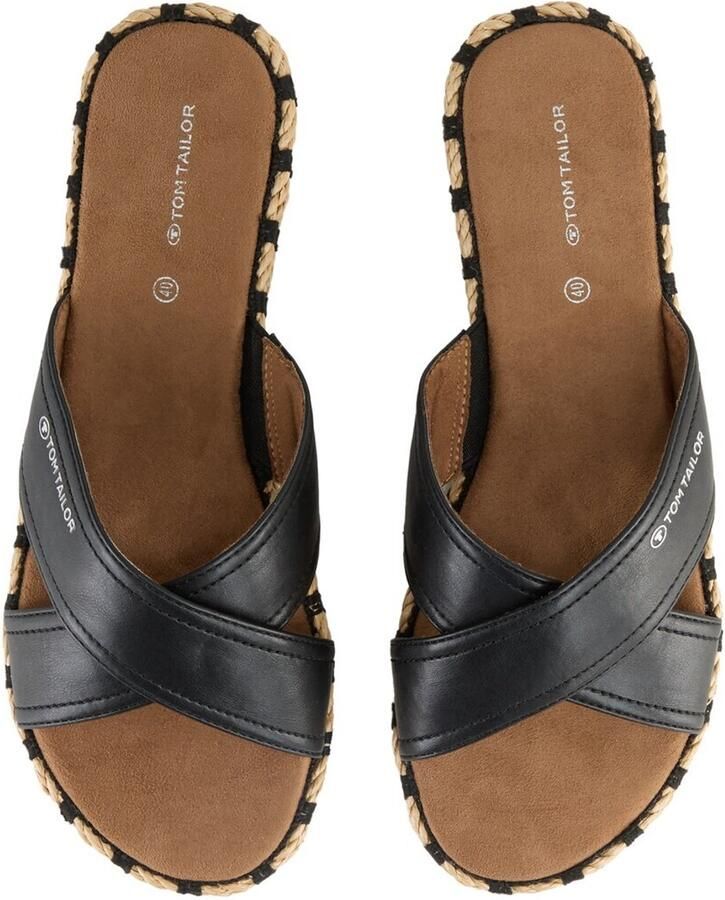 Tom Tailor Sandalen met bastzool black