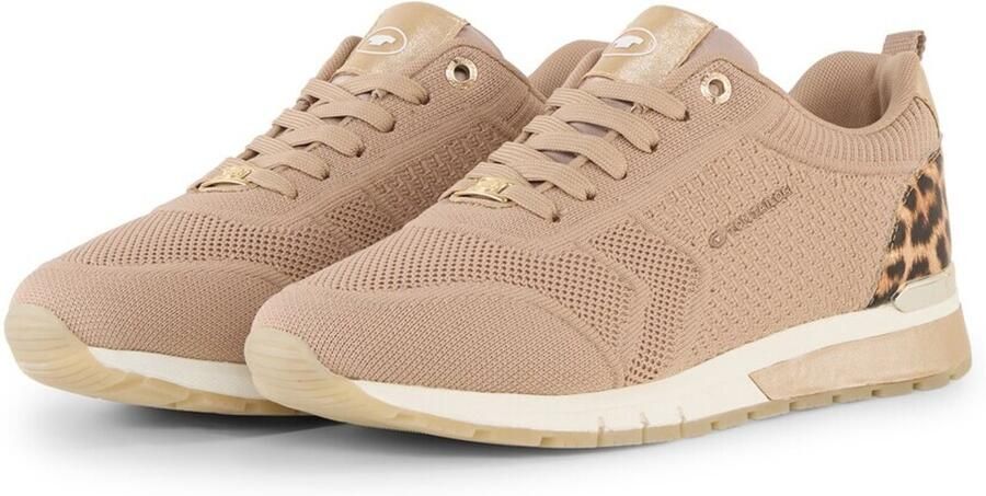 TOM TAILOR Sneakers laag donkerbeige brokaat zwart
