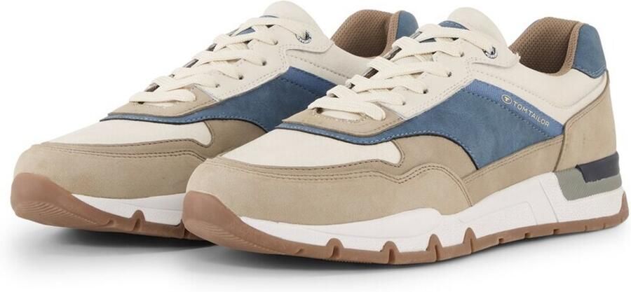 Tom Tailor Sneakers met colourblocking beige