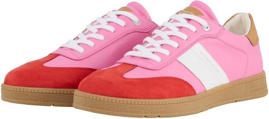 Tom Tailor Sneakers met colourblocking red-rose