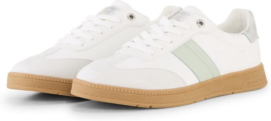 Tom Tailor Sneakers met colourblocking white-mint