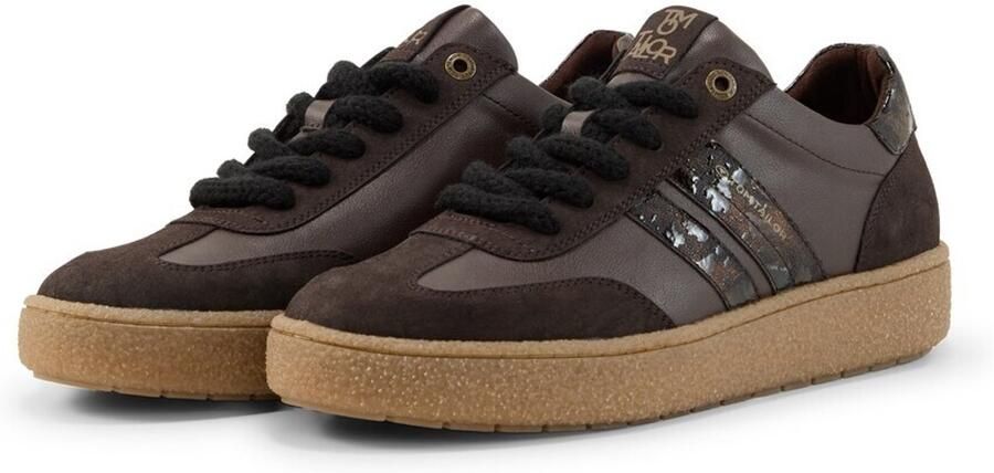 Tom Tailor Sneakers van kunstleer mokka