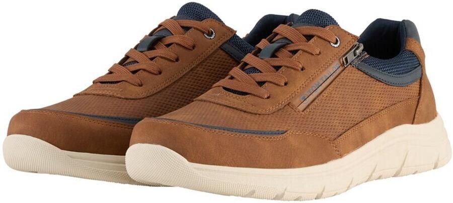 Tom Tailor Sportschoenen van gestructureerd kunstleer cognac
