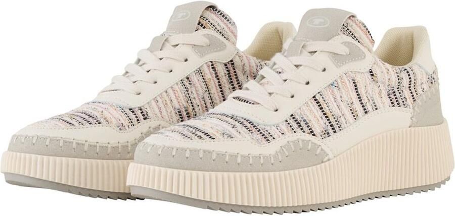Tom Tailor Trainers met platform offwhite-multi