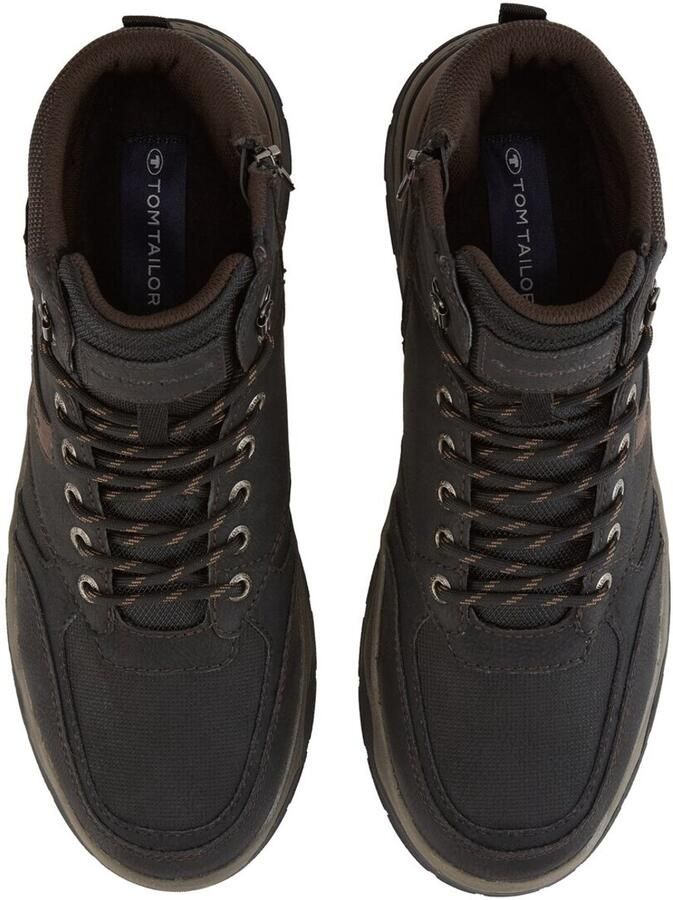 Tom Tailor Veterschoenen high top sneaker trekkingschoen met ogen in bergbeklimmer-look