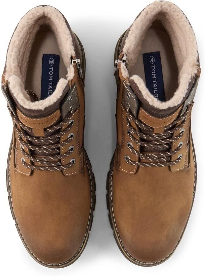TOM TAILOR Veterboots beige bruin donkerbruin grijs