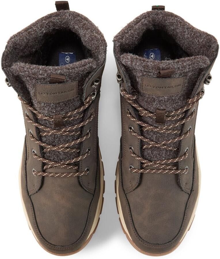 Tom Tailor Waterdichte veterschoenen met voering mokka