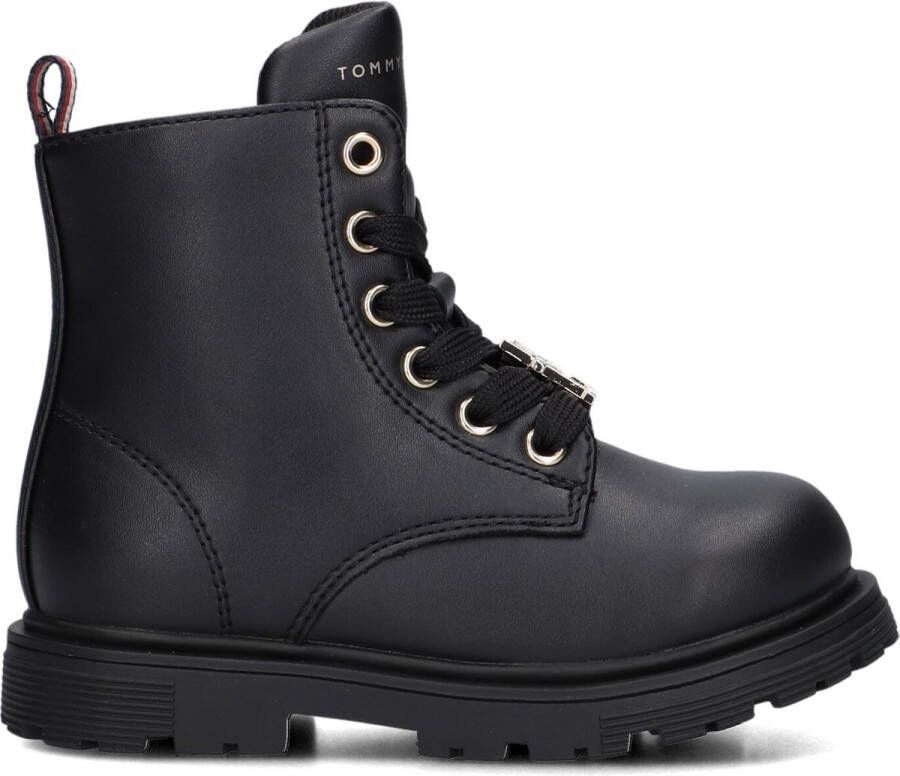 Tommy Hilfiger veterboots zwart Meisjes Polyester Effen 27 - Foto 2