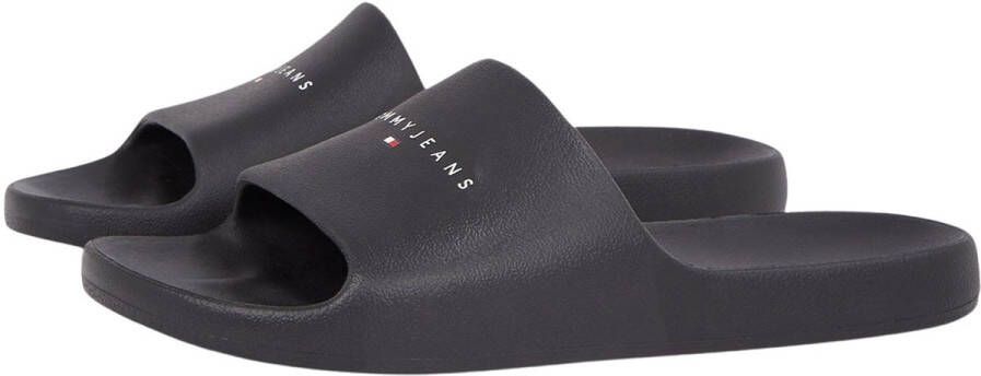 TOMMY JEANS Slippers TJM BASIC SANDAL instapschoen zomerschoen comfort-schoen met logo-opdruk
