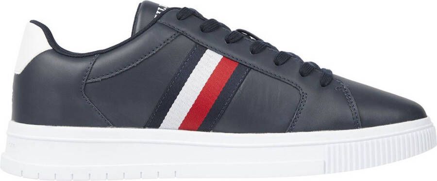 Tommy Hilfiger Blauwe Leren Sneaker voor Heren Blue Heren