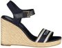 Tommy Hilfiger Sleehaksandaaltjes MONO WEBBING HIGH WEDGE SANDAL zomerschoen sandaal riemchensandalette met contrast-logo-opdruk - Thumbnail 1