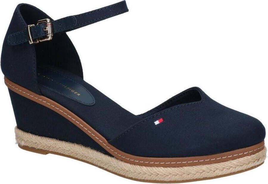 Tommy Hilfiger Dames Marineblauwe Basis Gesloten Teen Mid Wedge Blue Dames - Foto 3