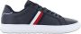 Tommy Hilfiger Corporate Leather Cup Stripes Heren Sneakers Schoenen Blauw FM0FM04732DW5 - Thumbnail 1