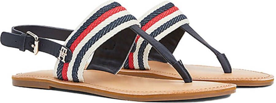 Tommy Hilfiger Sandalen FLAT SANDAL CORPORATE met strepen in tommy-kleuren