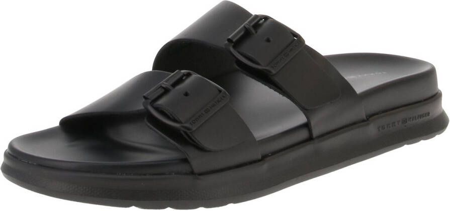 Tommy Hilfiger D Density Hilfiger Buckle Slippers Heren Zwart