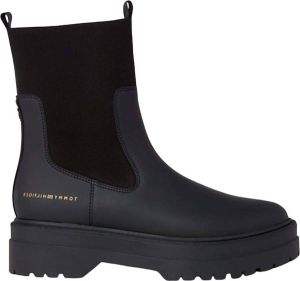 Tommy Hilfiger Boots zonder sluiting FEMININE SEASONAL UTILITY BOOT met brede stretchinzet bij de schacht