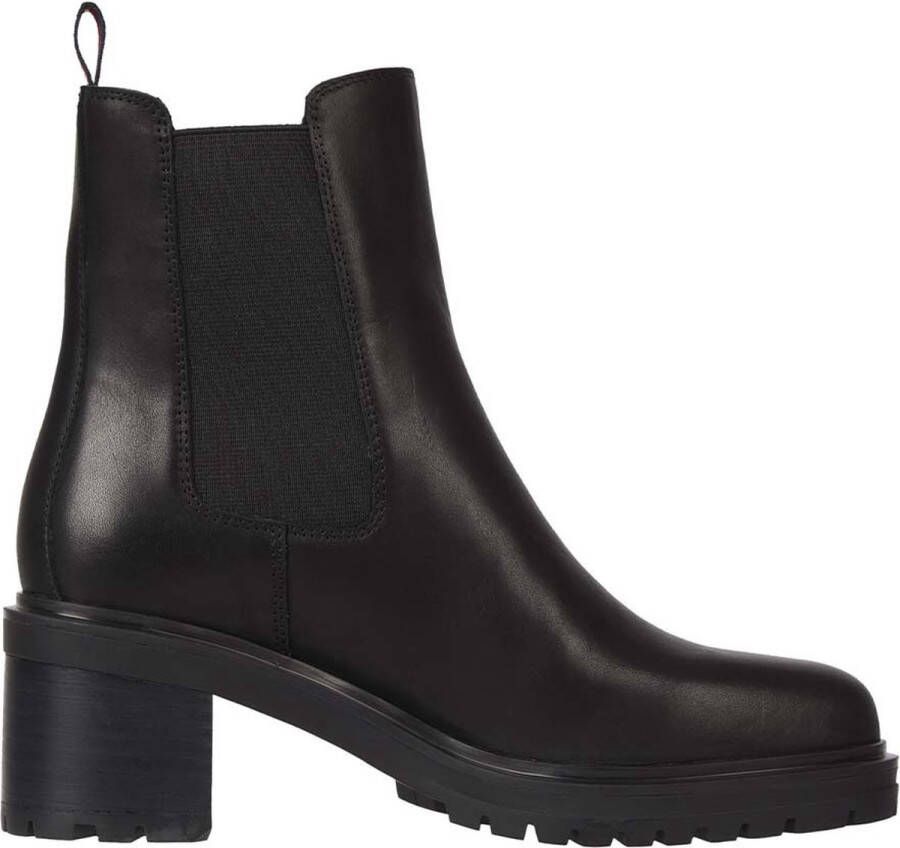 Tommy Hilfiger Dames Outdoor Chelsea Mid Heel Boot Black ZWART